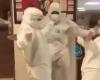 أطباء يرقصون خلال فترات عملهم مع مرضى كورونا (فيديو)
